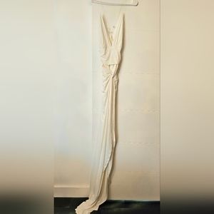 Fashion Nova White Long Sexy Dress Small